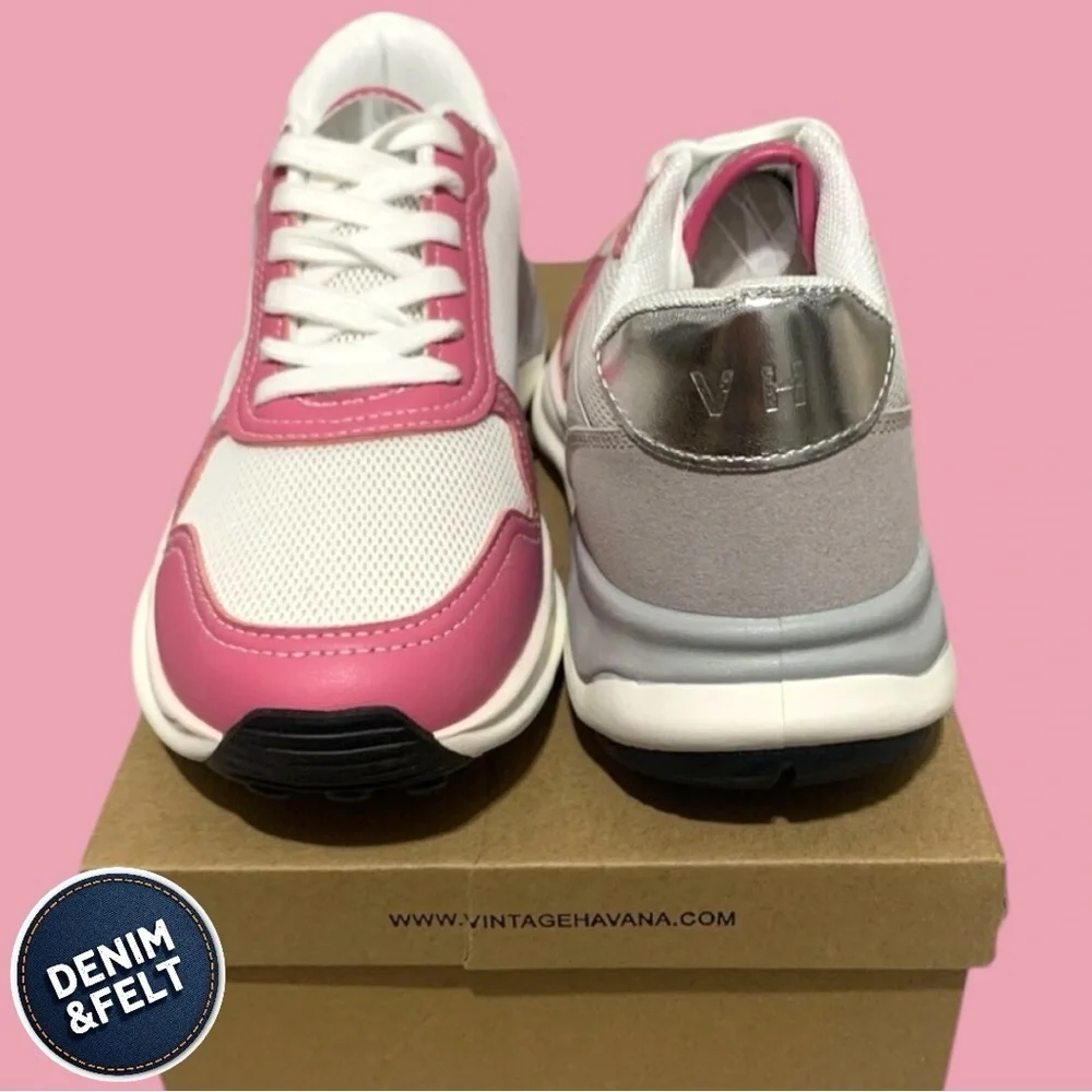 Vintage Havana Women’s Shoes/Sneakers | Color: White/Glitter Silver/Fuchsia |NEW